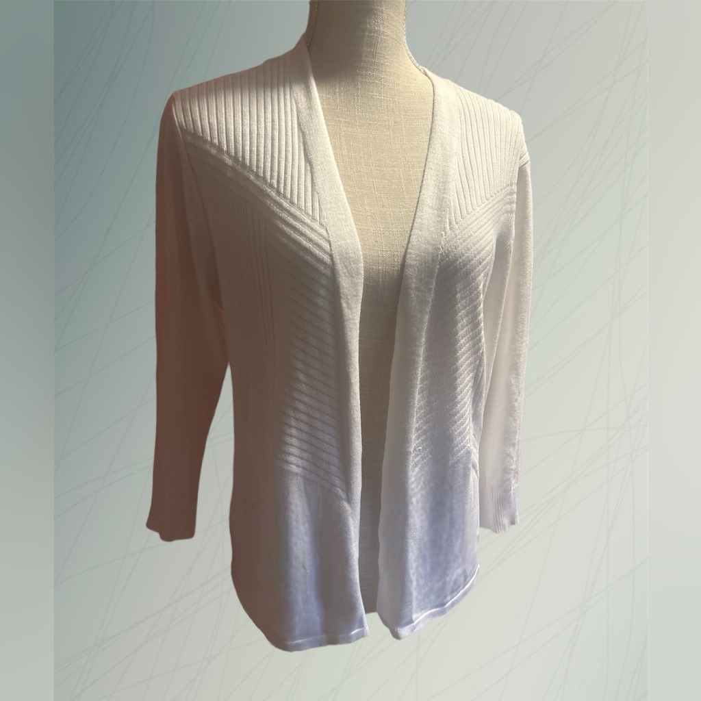 Womens 89th & Madison 3/4 Sleeve Straight Hem Cardigan Sz Lg Nwt